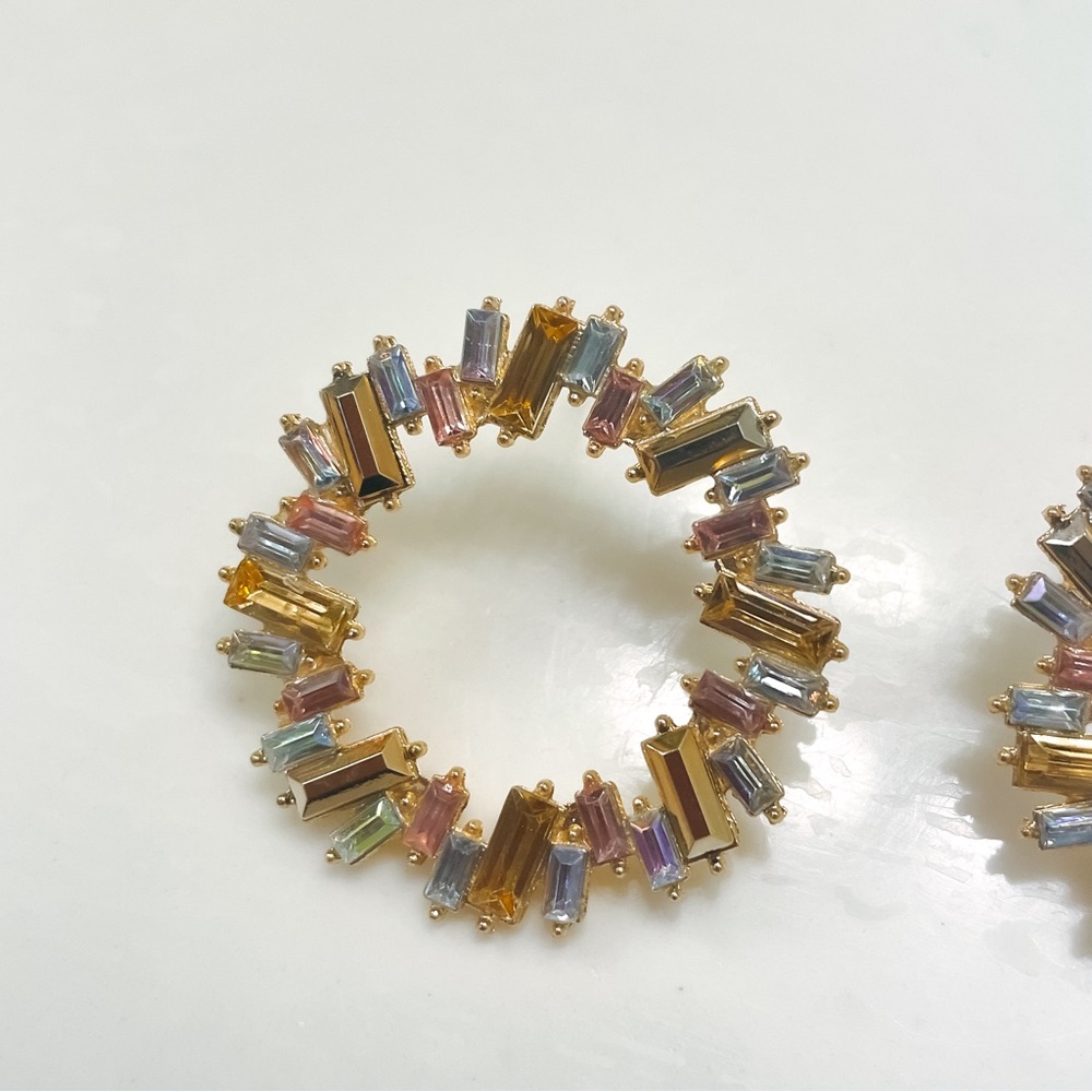 New Zara champagne multicolor zircon earrings - Picture 5 of 5